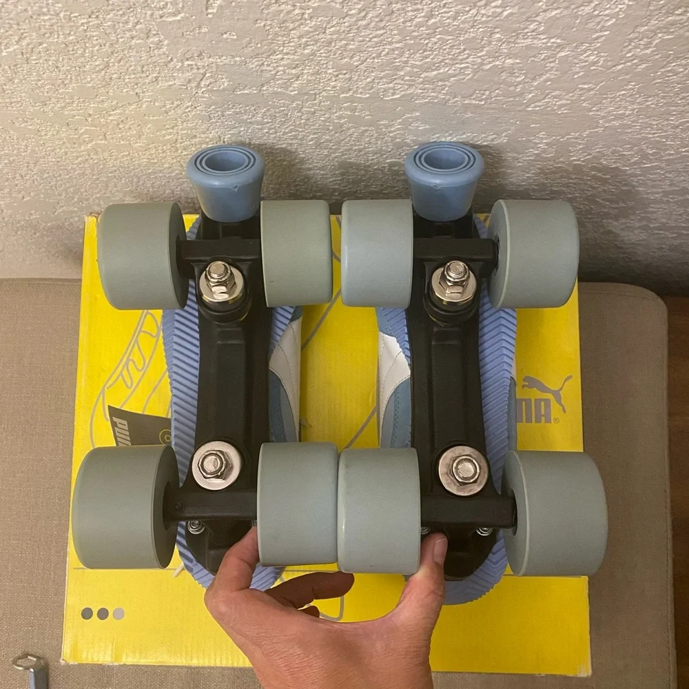 Vintage NWB Women Light Blue Retro Puma Sneaker Roller Skates Size 7 - Picture 7 of 16